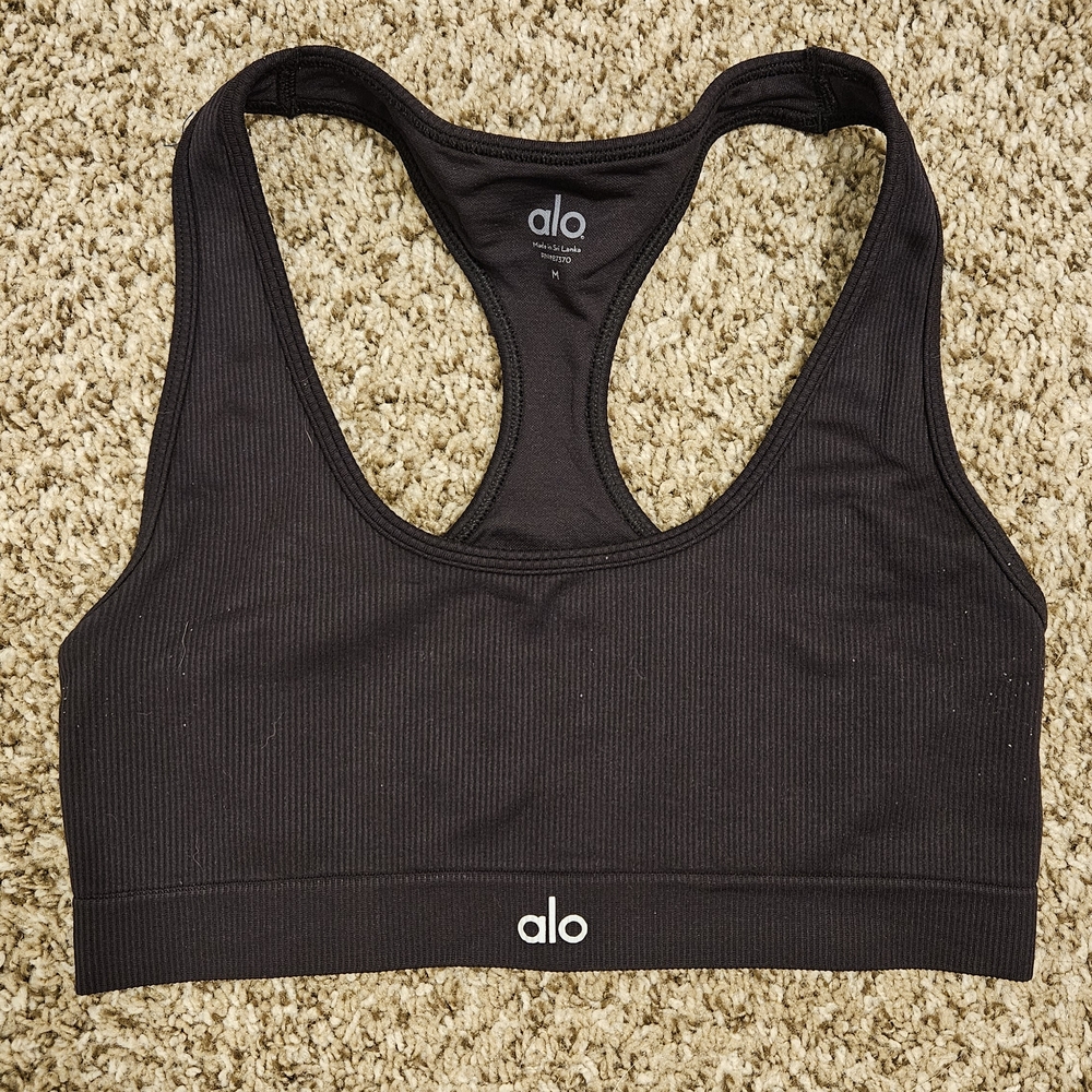 ALO Yoga Black Racerback Sports Bra